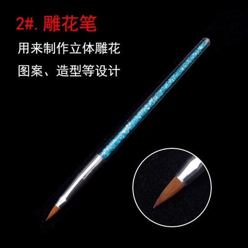 美甲笔刷工具彩绘笔雕花笔水晶笔拉线笔画花笔光疗笔甲油胶刷子 - 图1