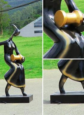 户外玻璃钢抽象艺术音乐仿铜人物雕塑摆件商场广场酒店装饰摆件