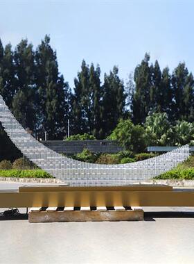 售楼处酒店大堂雕塑层叠透明树脂亚克力装饰品大型艺术落地摆件