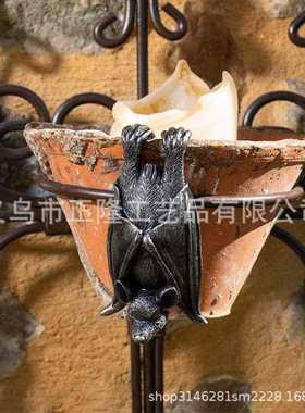 新款直销蝙蝠装饰品夜魔吸血鬼雕像装饰庭院园林花园挂件树脂摆件