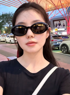 韩系复古黑色猫眼防紫外线墨镜女
