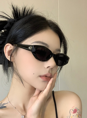 复古猫眼墨镜女2024新款太阳眼镜