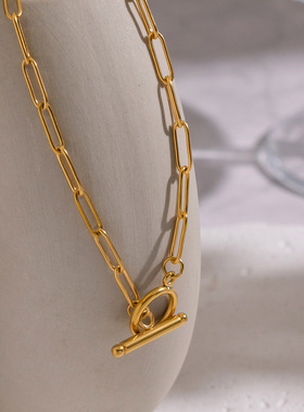 简约回形针OT扣链式项链