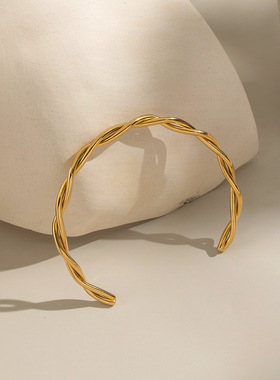 极简麻花扭结金手镯53