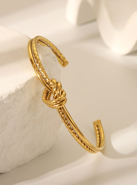 几何扭转不锈钢手镯52