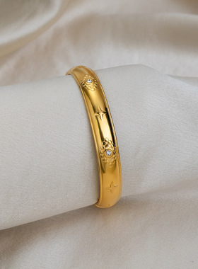 欧美轻奢星星水钻开口手镯