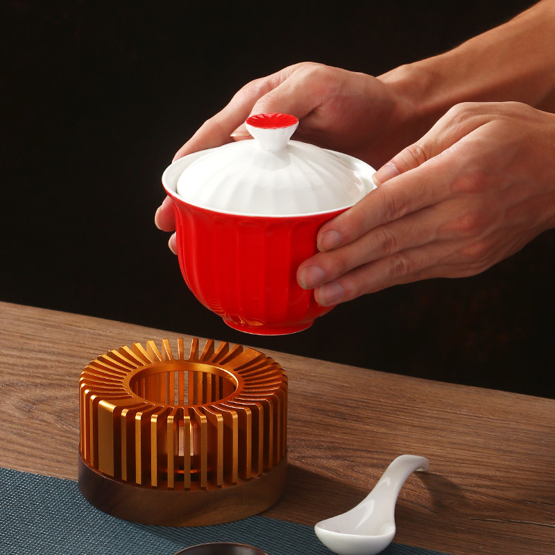 新中式辽参燕窝鱼翅餐厅蜡烛保温一人份位上汤盅私房菜餐具甜品碗,淘宝优惠券,粉丝福利购,淘宝优惠卷