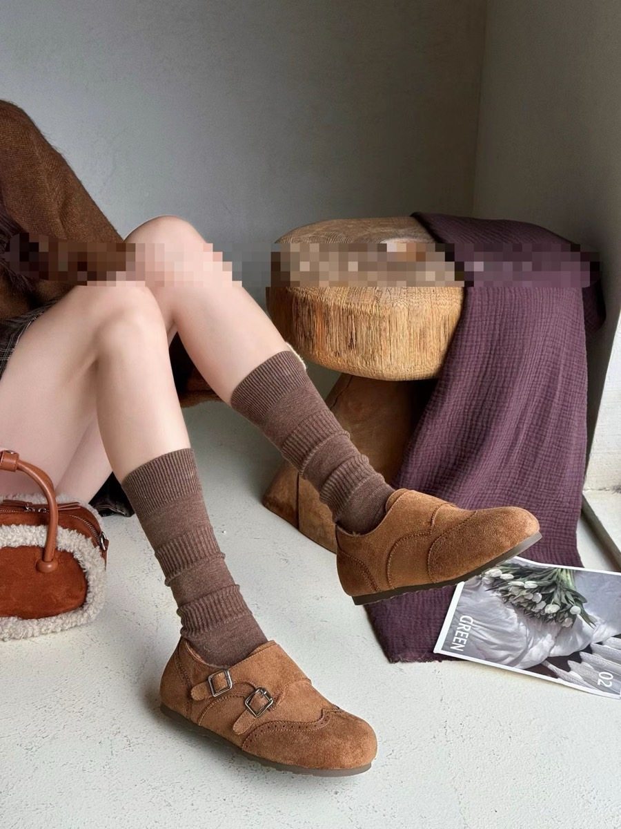 韩版2025冬新款加绒勃肯鞋女棉鞋一脚蹬软底平跟搭扣复古百搭保暖,淘宝优惠券,粉丝福利购,淘宝优惠卷