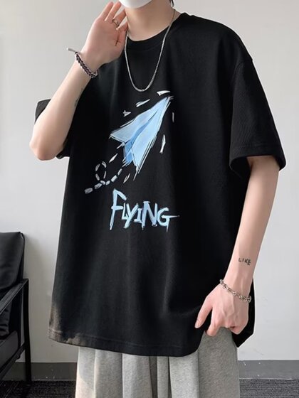 Short-sleeved t-shirt for men, trendy brand men's half-sleeved t-shirt top