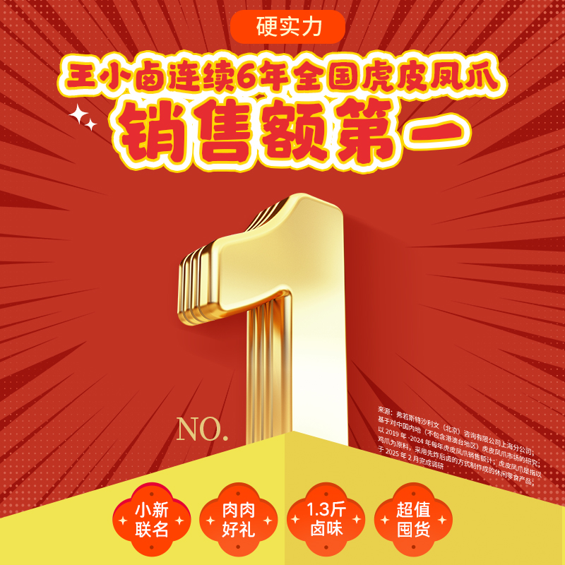 王小卤蜡笔小新联名礼盒667g虎皮凤爪即食熟食卤味送礼零食大礼包
