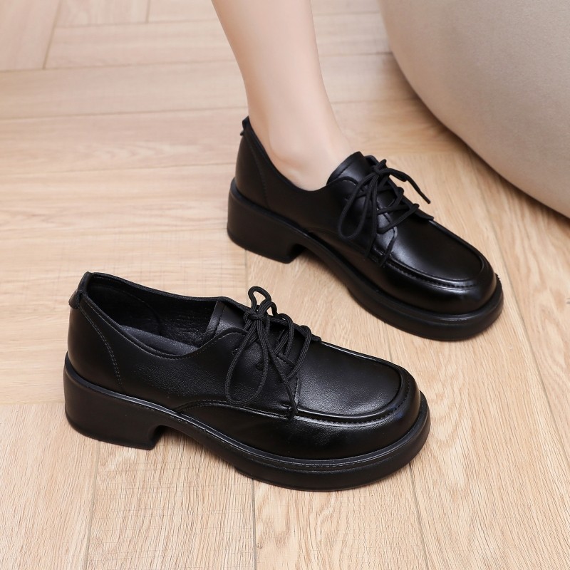 黑色小皮鞋女工作鞋防滑软底职业上班英伦厚底增高防滑妈妈鞋单鞋,淘宝优惠券,粉丝福利购,淘宝优惠卷