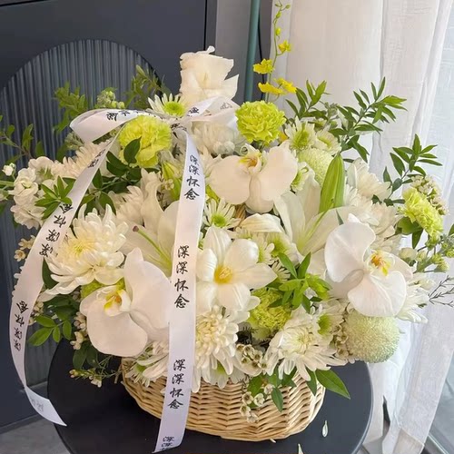 北京上海杭州菊花白菊清明节祭祀悼念花束天津广州扫墓鲜花花篮 - 图2