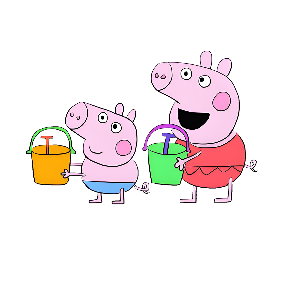 新款小猪佩奇卡通动漫可耐水洗衣服热转印白墨烫画定制贴满29包邮 - 图1