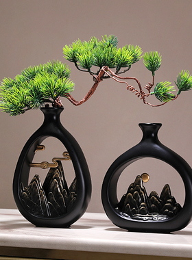 新中式花瓶摆件客厅插花高级感博古架家居客厅电视柜玄关装饰品