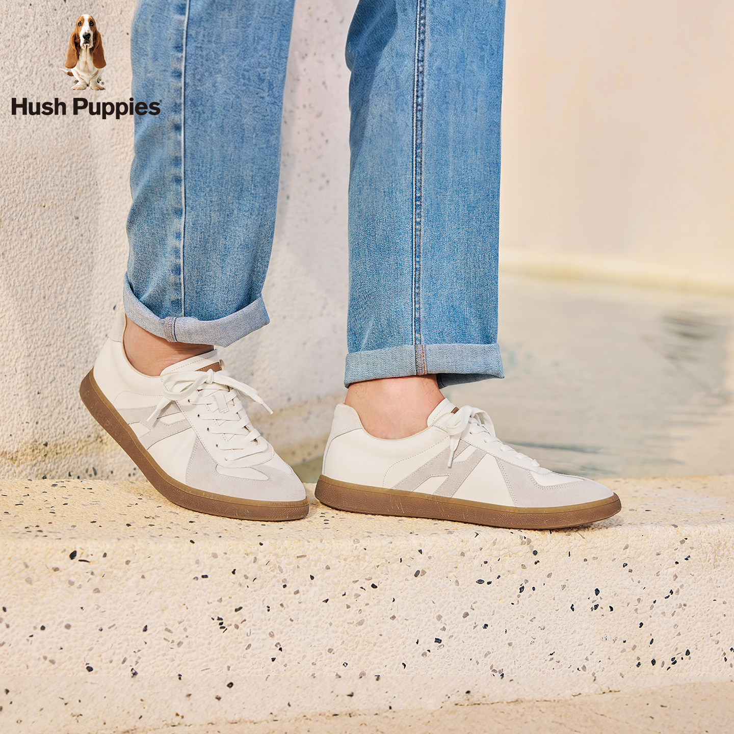 Hush Puppies暇步士真皮德训鞋男鞋2025春秋新款通勤休闲阿甘鞋,淘宝优惠券,粉丝福利购,淘宝优惠卷