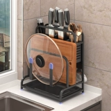 Черная универсальная разделочная доска из нержавеющей стали, нож, система хранения