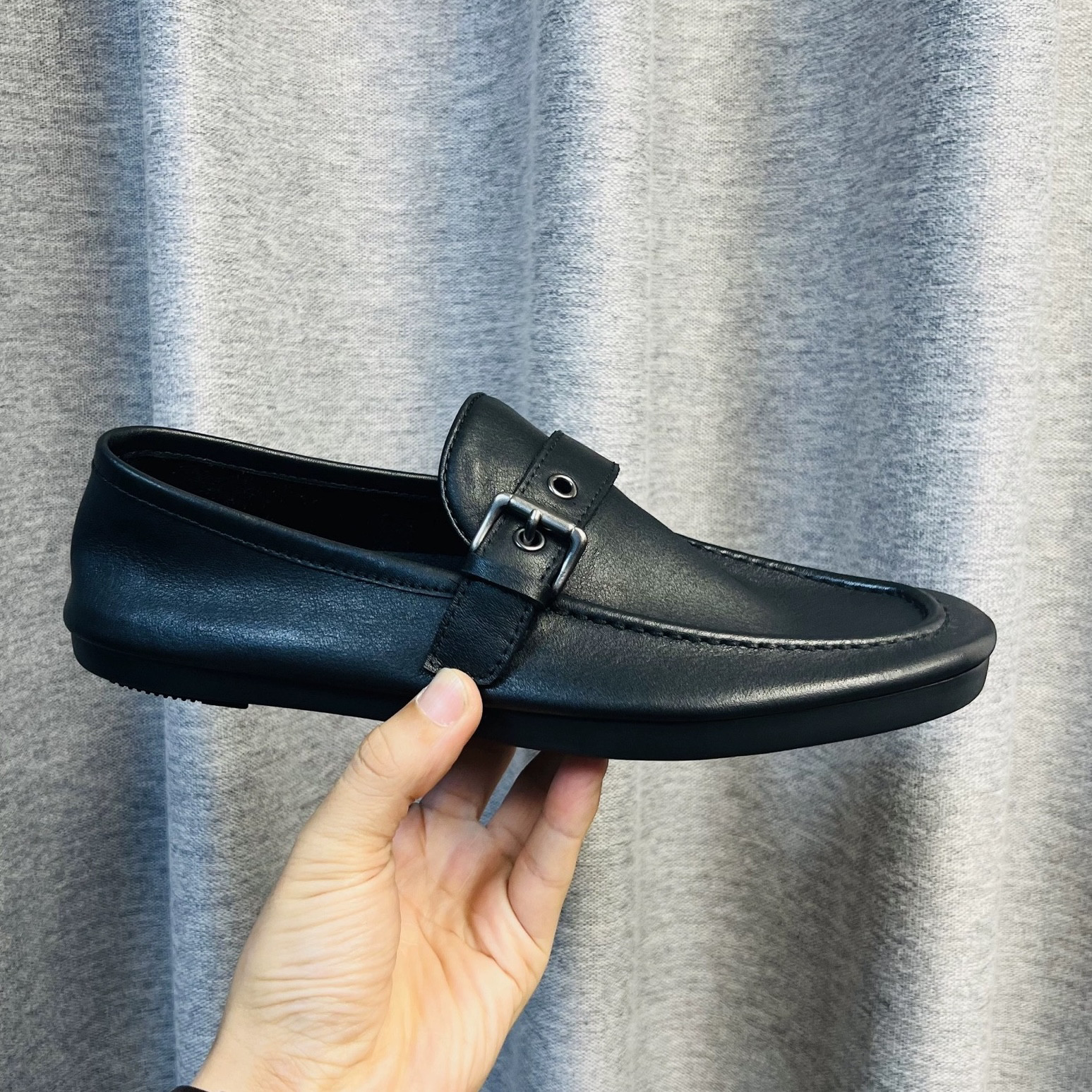 豆豆鞋男士春夏季潮流一脚蹬懒人皮鞋圆头真皮软底驾车鞋时尚男鞋