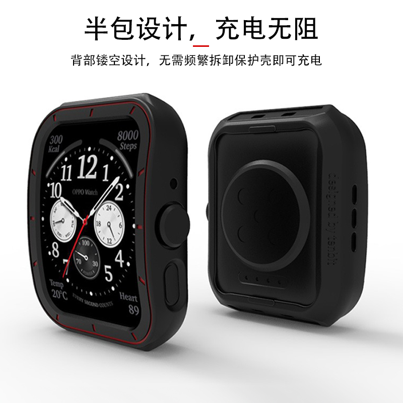 oppowatch4pro手表壳oppo watch4pr0保护套opppwatch智能表壳4p表oppwatch防摔表盘屏保软壳opp男oqqowatch膜-图0