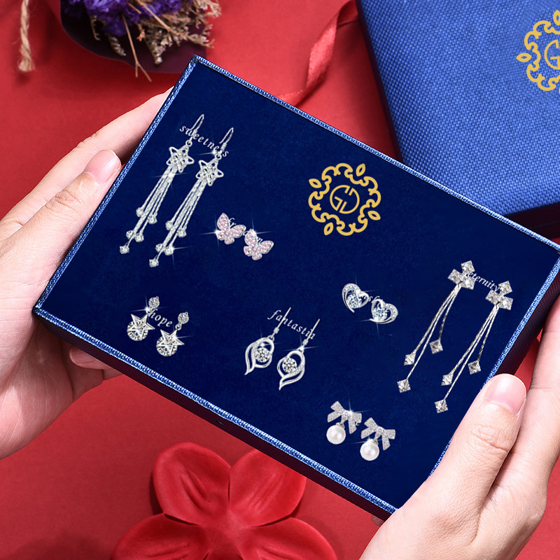 一周耳环套装纯银针轻奢高级感耳钉 桑玛耳钉