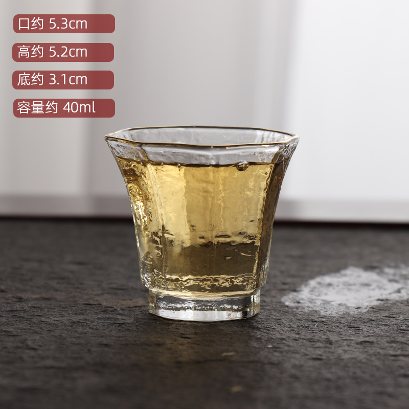 玻璃小茶杯家用功夫茶具套装透明水杯主人杯单杯女品茗杯客人杯 - 图2