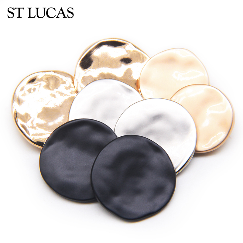 金属纽扣大不规则凹凸面大衣毛衣时装羊绒衫金色银色黑扣子21/25 - 图0