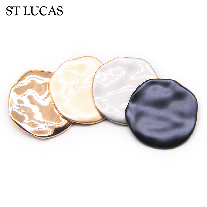 金属纽扣大不规则凹凸面大衣毛衣时装羊绒衫金色银色黑扣子21/25 - 图3