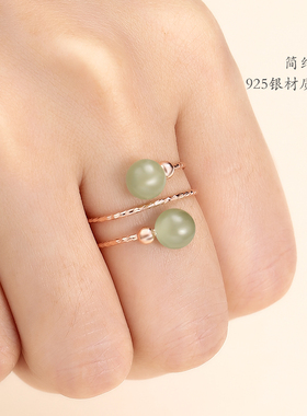 diy纯银珍珠小众设计风4-6戒托