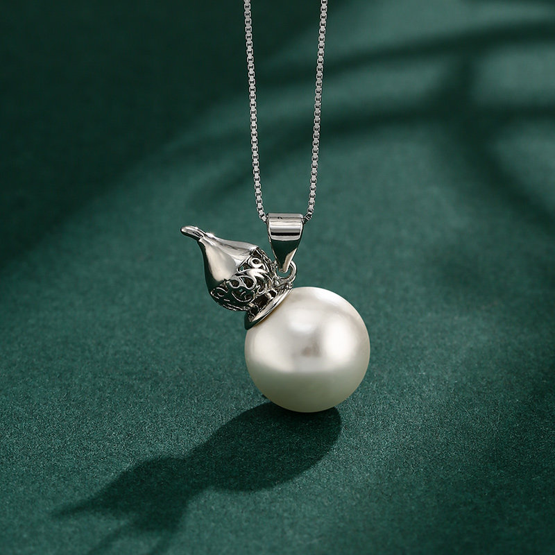 淡水珍珠项链空托diy配件 简约葫芦镶嵌蜜蜡翡翠圆珠针式吊坠扣头,淘宝优惠券,粉丝福利购,淘宝优惠卷