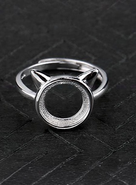 时尚猫咪戒指空托18K金戒托配件