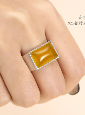 925纯银男女方形戒指空托