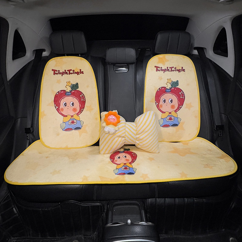汽车坐垫冬季短毛绒可爱星星人2025新款车载加热座椅垫网红女士,淘宝优惠券,粉丝福利购,淘宝优惠卷