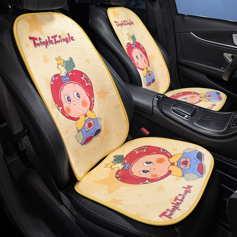 汽车坐垫冬季短毛绒可爱星星人2025新款车载加热座椅垫网红女士,淘宝优惠券,粉丝福利购,淘宝优惠卷