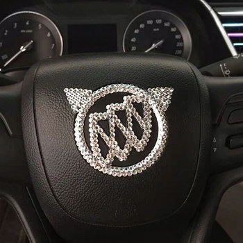 ສະຕິກເກີພາຍໃນລົດ crystal diamond car stickers interior steering wheel diy decoration creative personalized exterior car label stickers