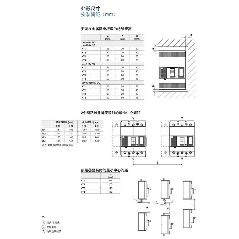 ABB塑壳断路器XT1N160三极空气开关XT2N TMD100 FF 3P 200A250A3N-图0