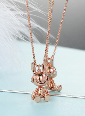 轻奢高级感情侣项链星际熊铜