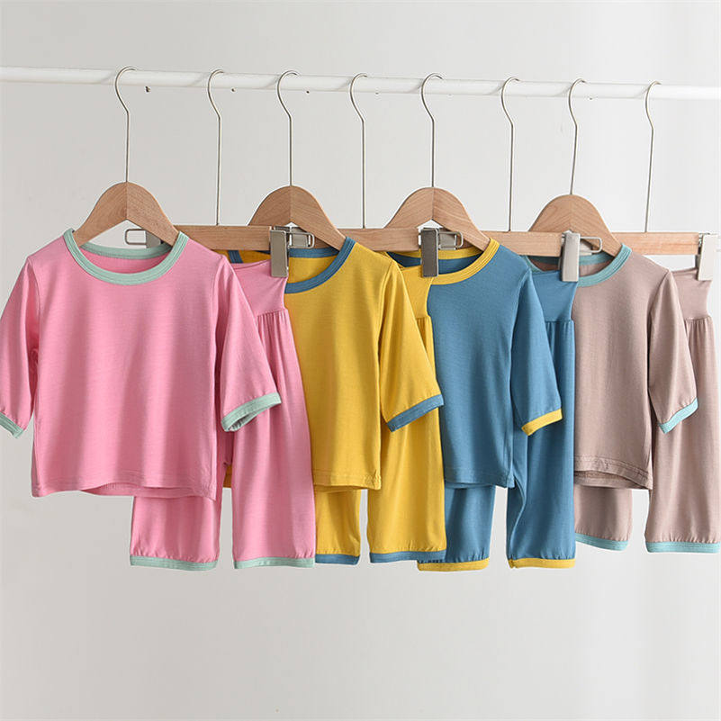 儿童睡衣莫代尔套装春夏季七分袖高腰薄款内衣男女宝宝家居服外穿,淘宝优惠券,粉丝福利购,淘宝优惠卷