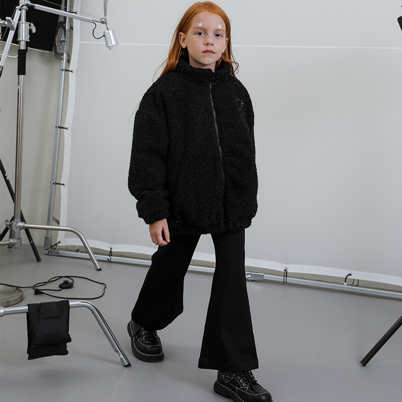 【黑白系列】TYAKASHAKIDS塔卡沙童装裤子女童喇叭裤长裤牛仔裤