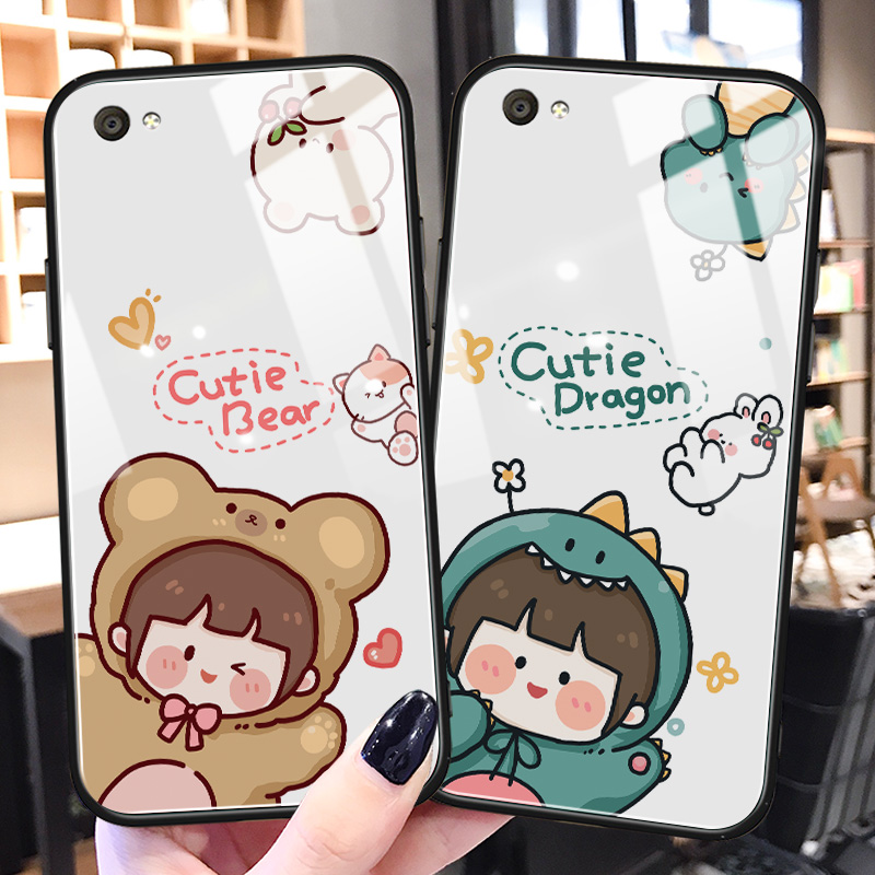 小熊女孩vivox9手机壳防摔x9s闺蜜ins同款x9plus适用x9splus玻璃卡通y5s可爱趣味y9s个性puls创意z5x保护套z6 - 图2
