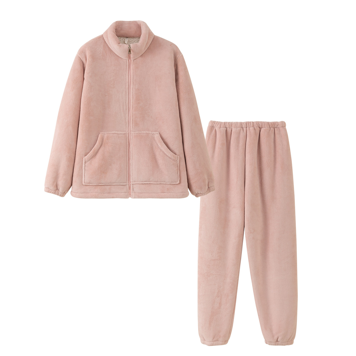 【双层加厚】冬季睡衣珊瑚绒羊羔绒外套情侣可外穿家居服拉链男女,淘宝优惠券,粉丝福利购,淘宝优惠卷