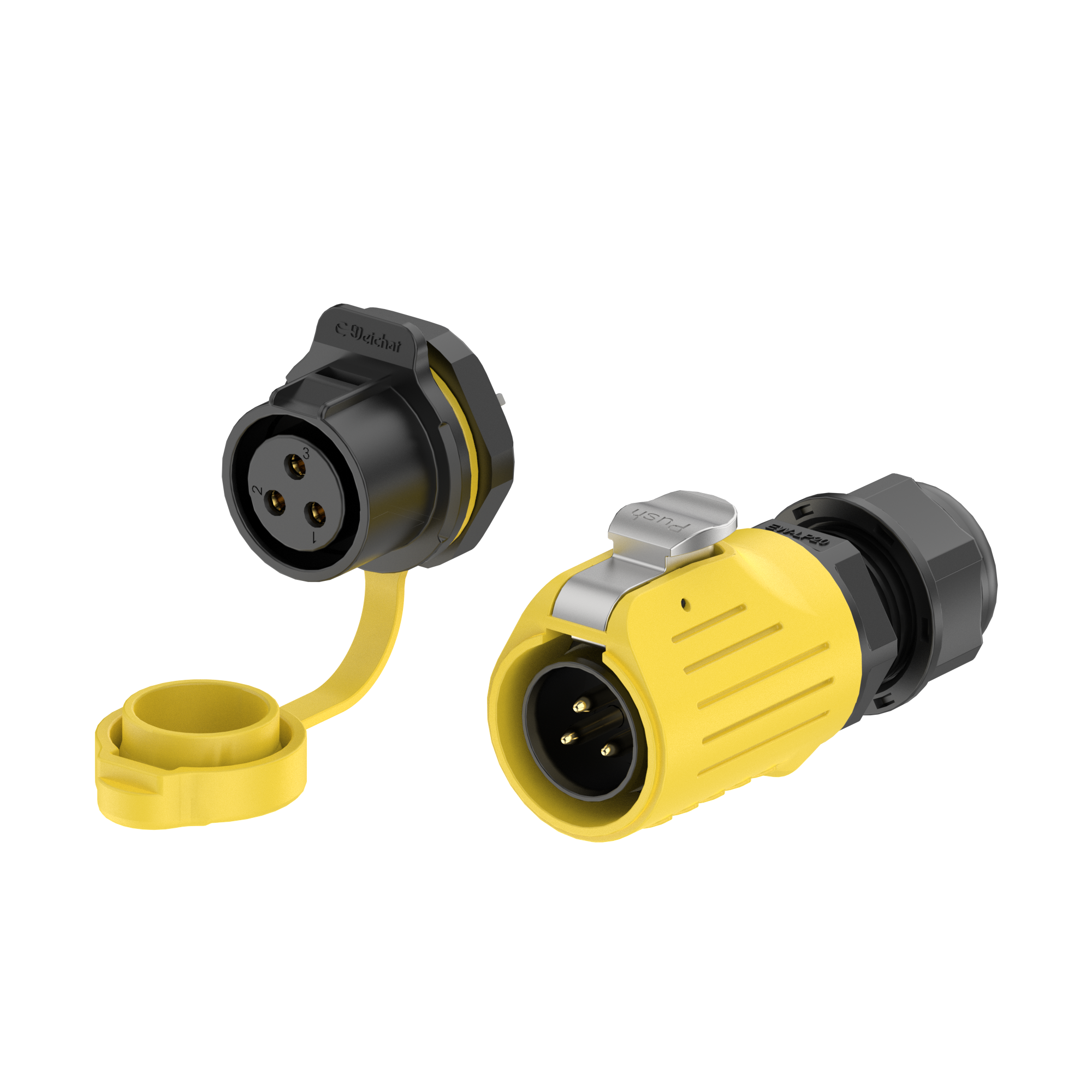 惟兴LP20黄色款多芯塑料款防水IP68连接器航空直式防尘插头连接器 - 图3