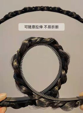仿真麻花辫假发发箍女手工鱼骨辫编发头箍发卡网红2022年新款发饰