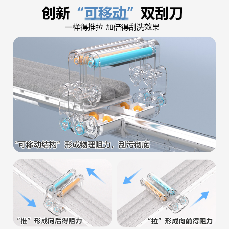 太太乐免手洗平板拖把2025新款家用一拖净干湿两用墩布大拖地神器