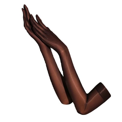 爱幻丝「觅」极光丝滑油亮手丝五指分指手套性感黑丝男女丝袜飞机 - 图3