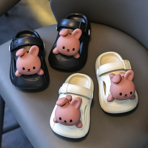 Кролик, летние детские тапочки для ванны, нескользящая пляжная обувь для раннего возраста для мальчиков, сандалии, семейный стиль