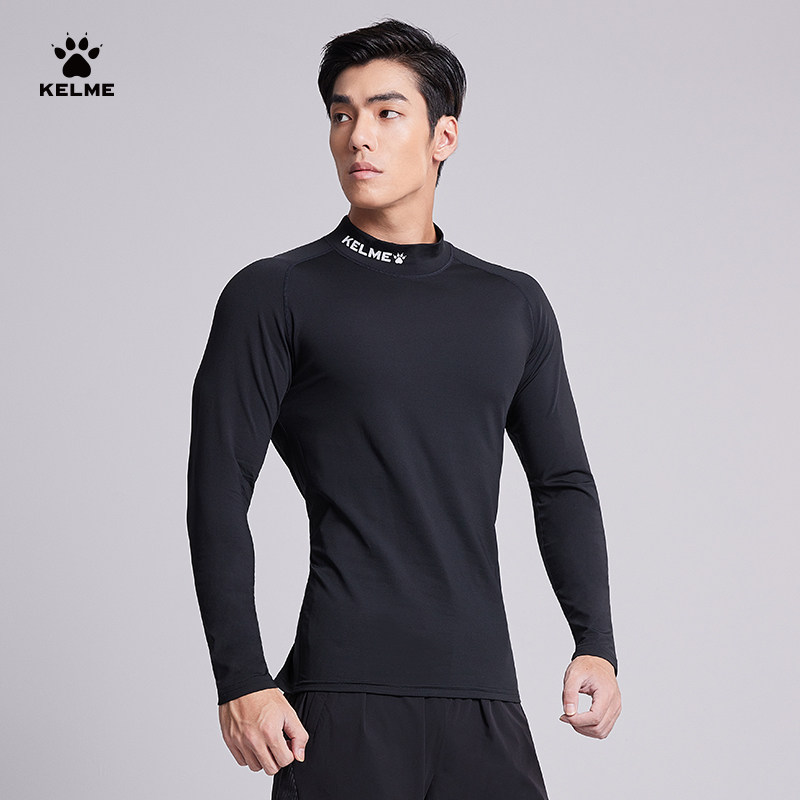 KELME/卡尔美高领运动紧身衣男长袖加绒加厚训练健身衣长袖打底T,淘宝优惠券,粉丝福利购,淘宝优惠卷