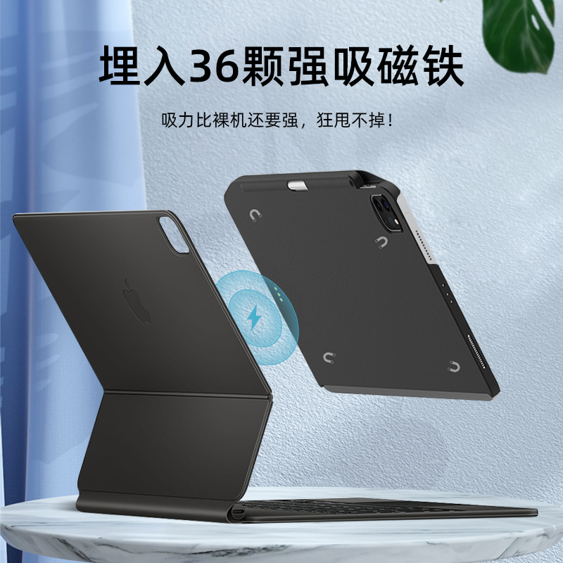 switcheasy适用2024款M4苹果iPad Pro11寸妙控键盘10.9伴侣12.9防弯13保护单后壳air6/5/4笔槽防摔套轻薄磁吸 - 图1