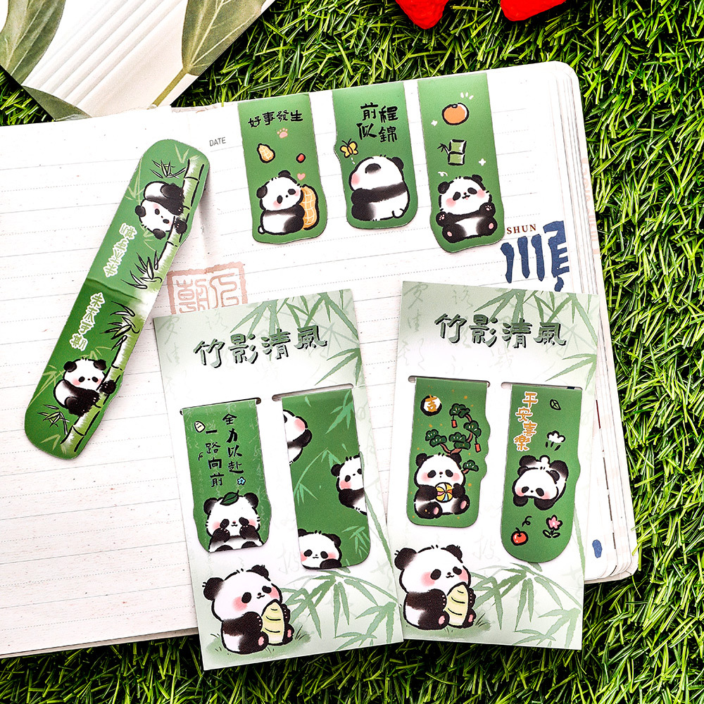 创意熊猫磁性书签学生励志文具奖品奖励全班小礼品初高中实用礼物 - 图0