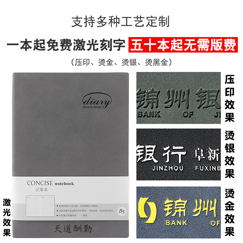办公笔记本定制可印logo刻字商务记事本工作会议记录本简约ins风文艺精致大学生日记本加厚高端礼盒套装本子,淘宝优惠券,粉丝福利购,淘宝优惠卷