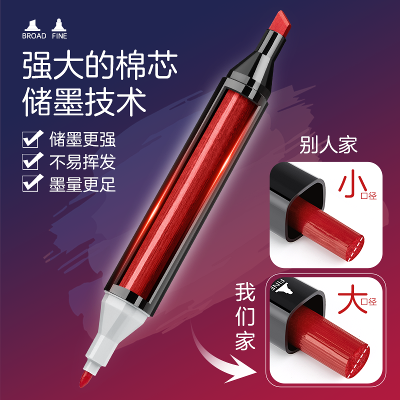 Touchmark马克笔48色双头油性水彩笔小学生儿童美术专用手绘正版套装美术绘画动漫设计彩色笔涂鸦笔60/80/120