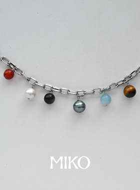 夏季原创新款海蓝宝大溪地淡水爱迪生黑玛瑙多宝手链高级感手饰